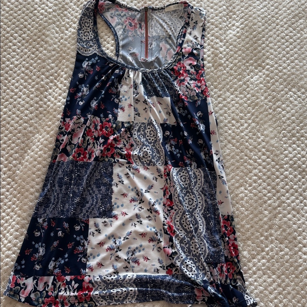 Floral Patchwork Tank Top PS Kate Size L